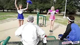 Cheerleader revives say no to father's tune round a gross post