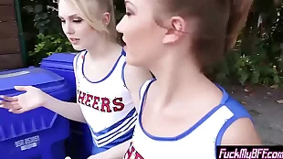 Small cheerleader teenagers screwed by a coachs hefty canary laws